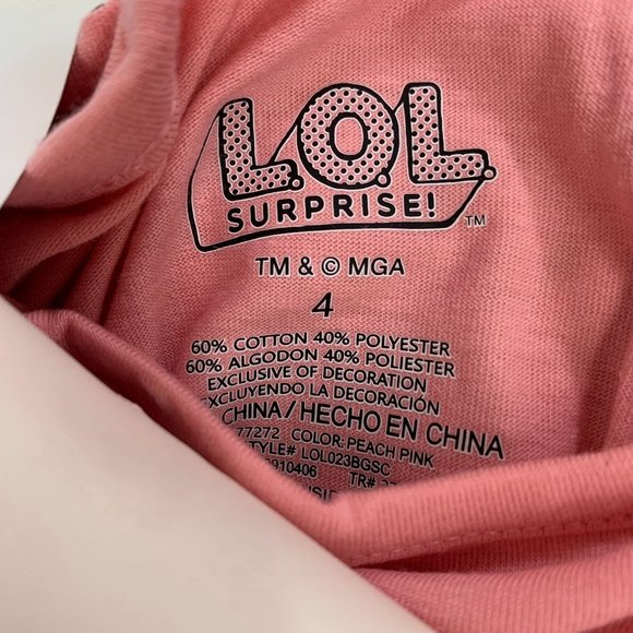 LOL Surprise Girls 3-pack Tees 4 Short Sleeve Graphic Print T-Shirts Size 4 - Picture 5 of 5